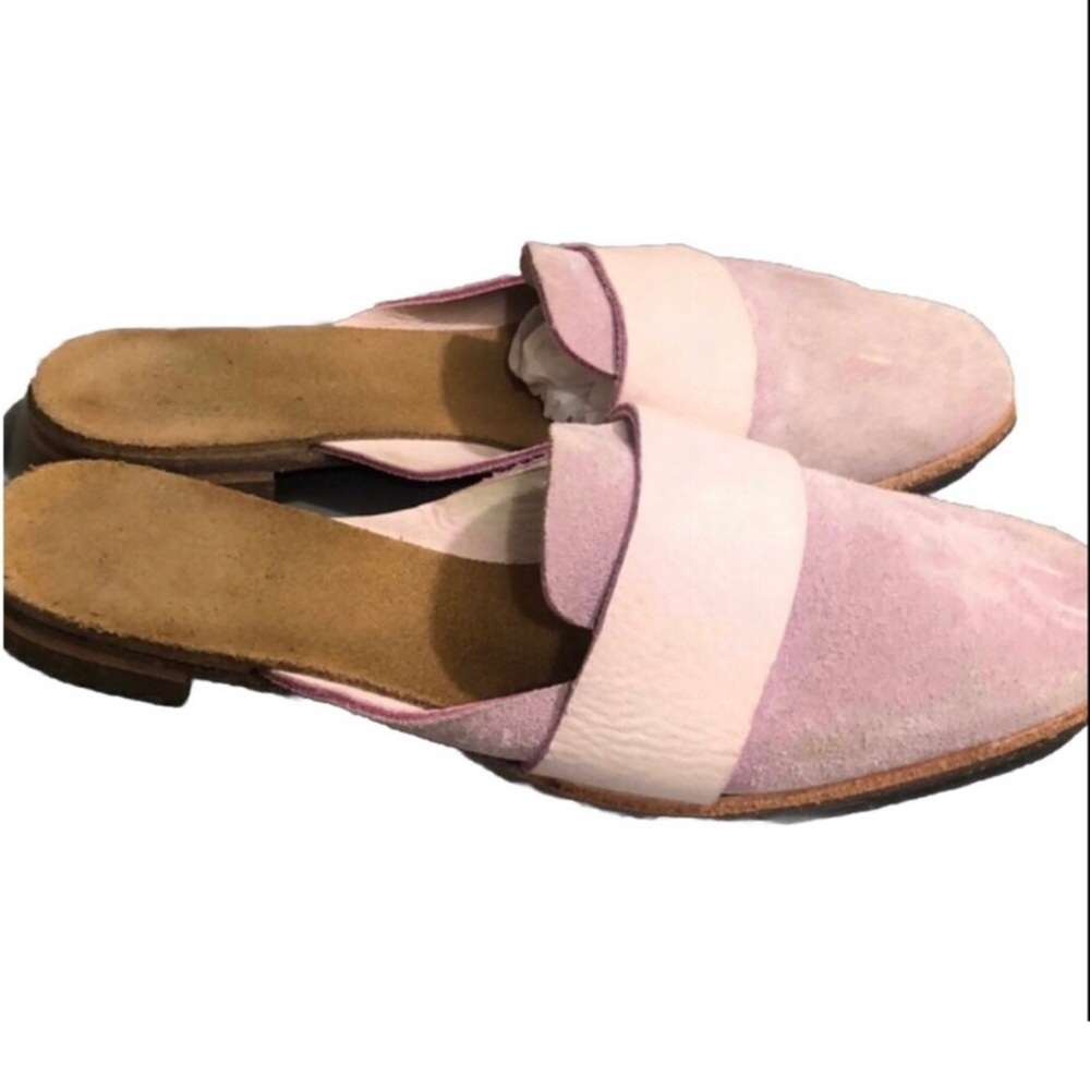 U-Dot Pink Leather Mule Slides. Size 8 US.